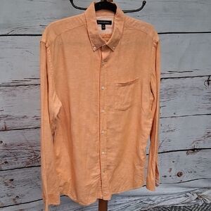 Banana Republic Men's Light Orange Casual Shirt